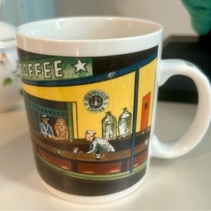 Vintage, Starbucks Mug “Nighthawk’s Diner” by Burrows. 16oz